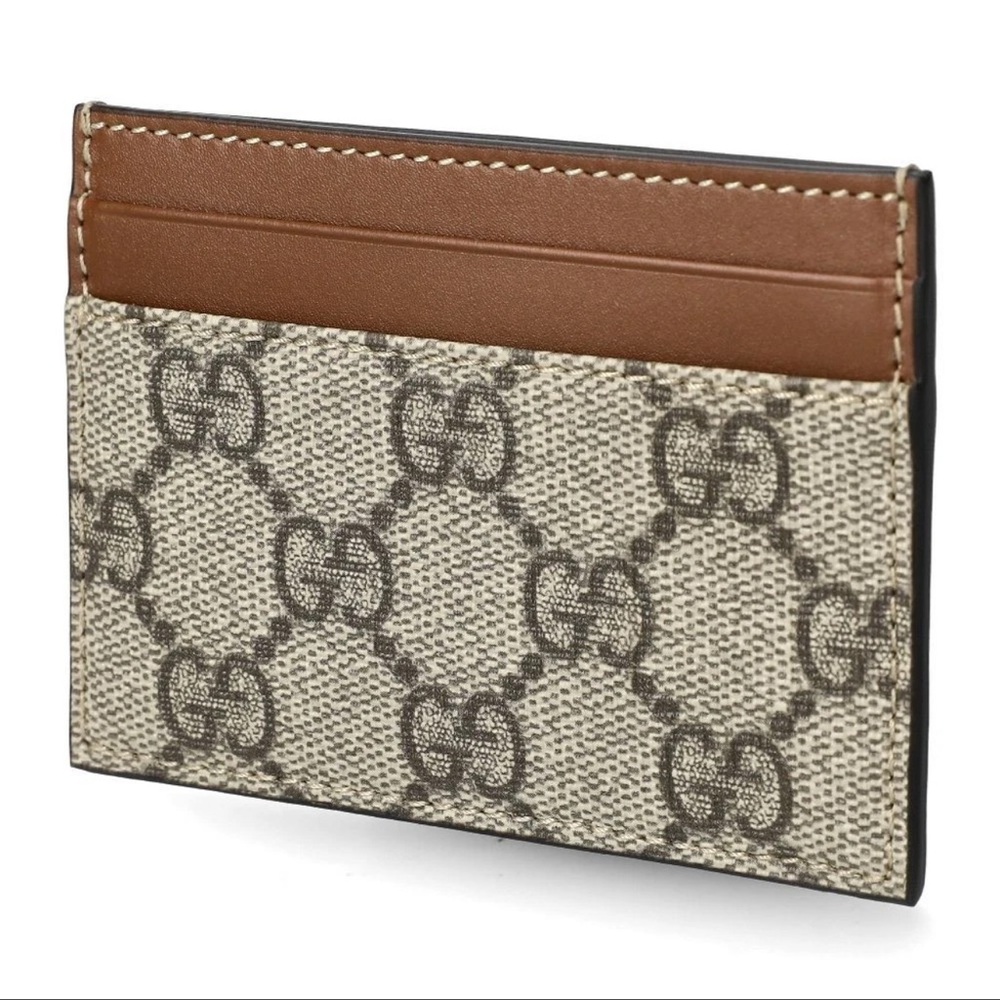 Gucci official GG Supreme Beige Canvas Card Case & Card Holder - Picture 2 of 9